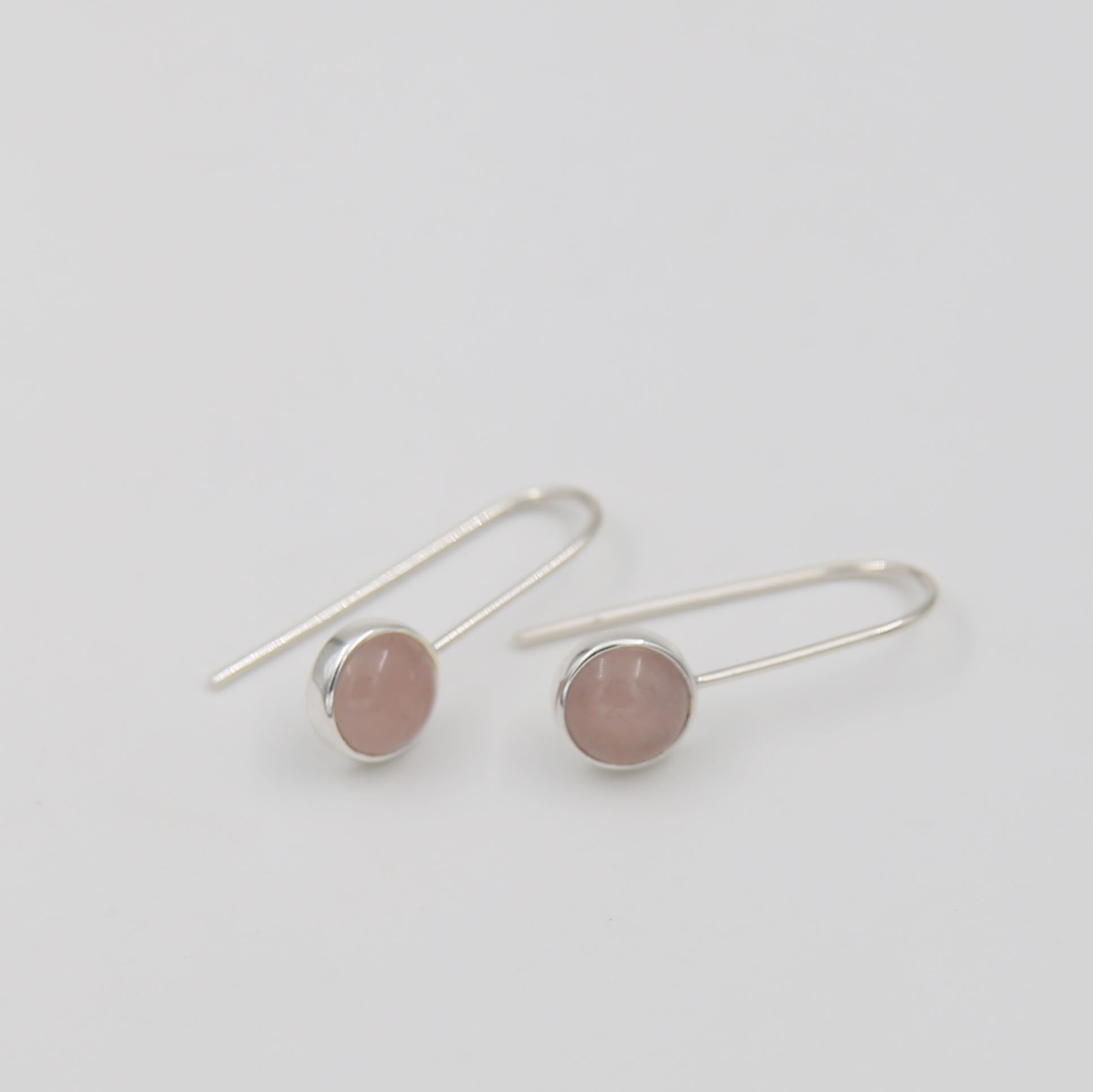 Серьги с розовым кварцем 1P2202