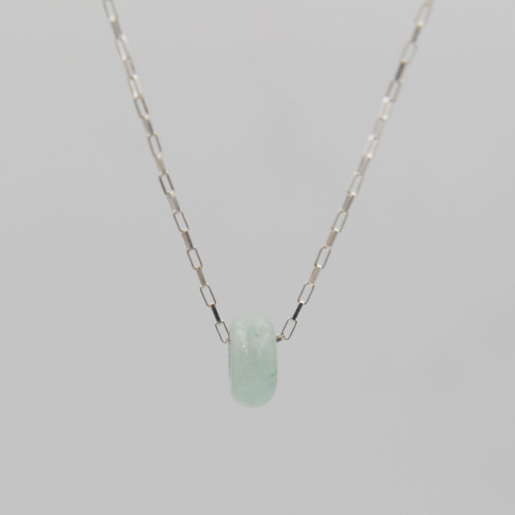 Цепь с подвеской из зеленого халцедона 4P947