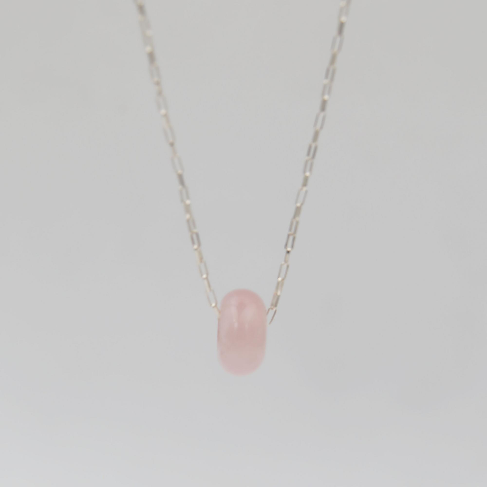 Цепь с подвеской из розового кварца 4P963