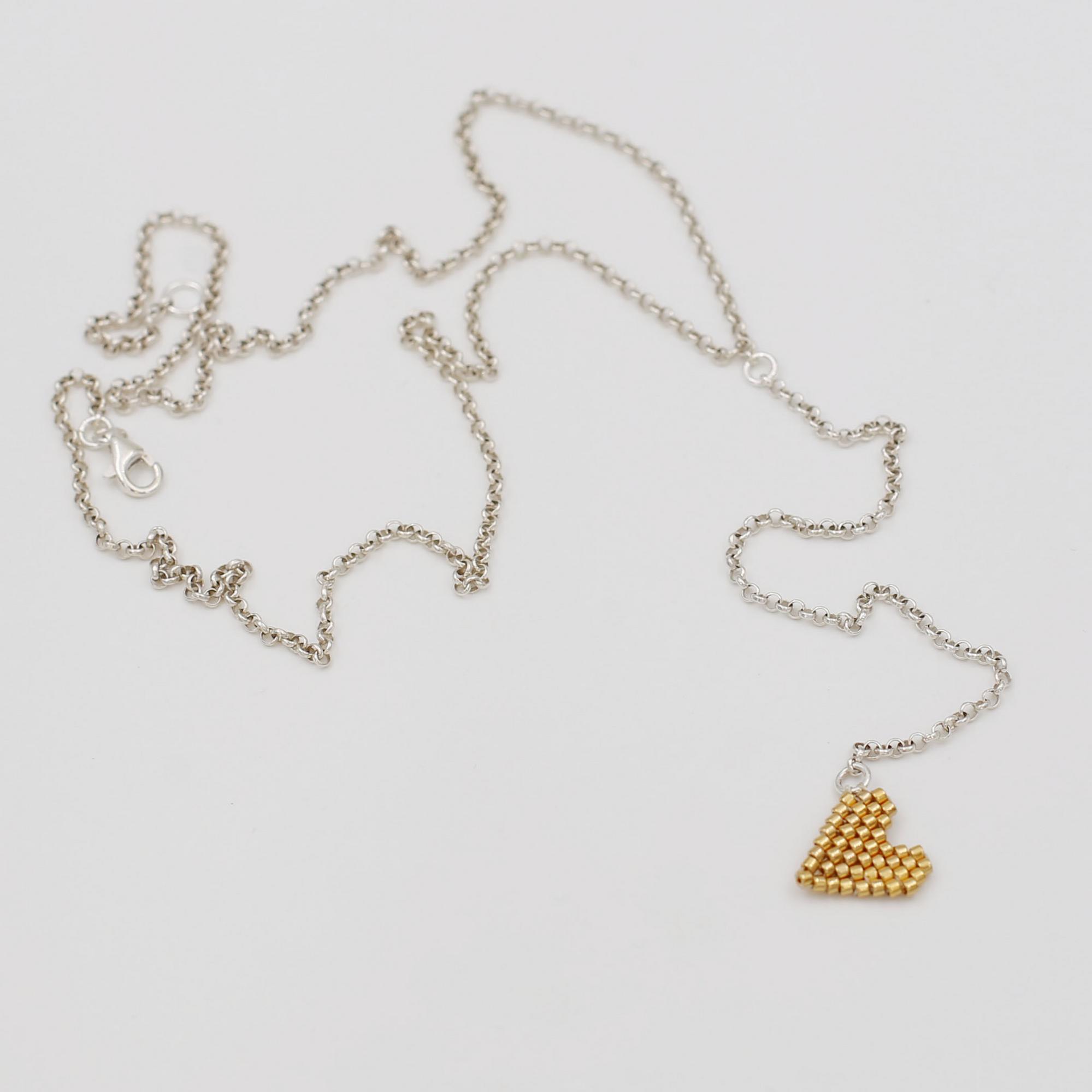 Цепочка-галстук с золотым сердцем 4P973-1