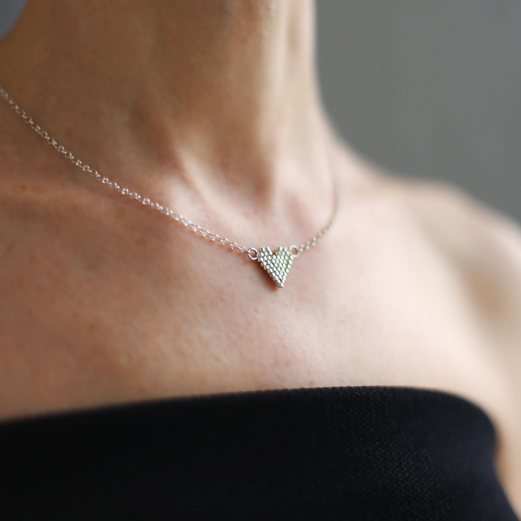 Цепочка с серебряным сердцем 4P972-2