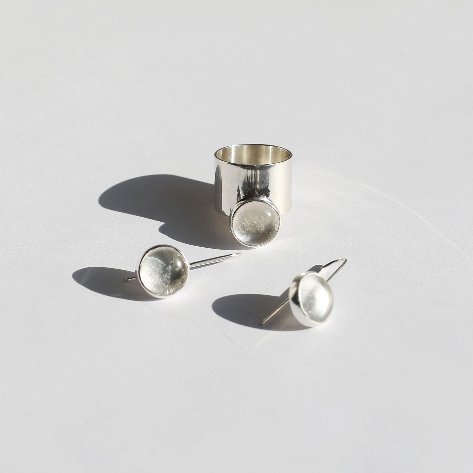 Cерьги со вставкой из горного хрусталя 1P2600