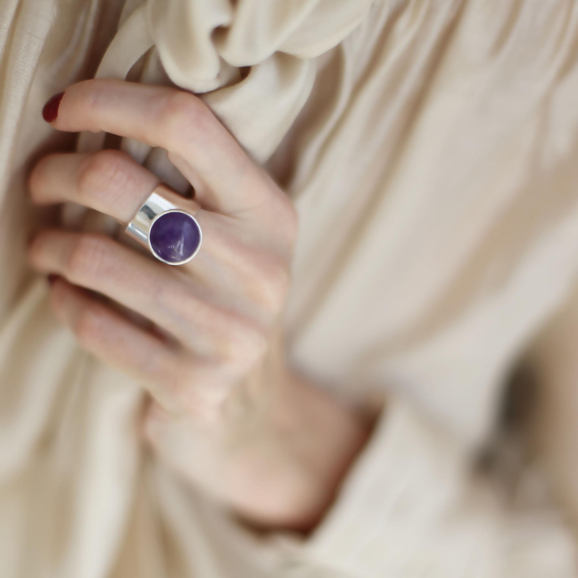 Кольцо с аметистом 2P982