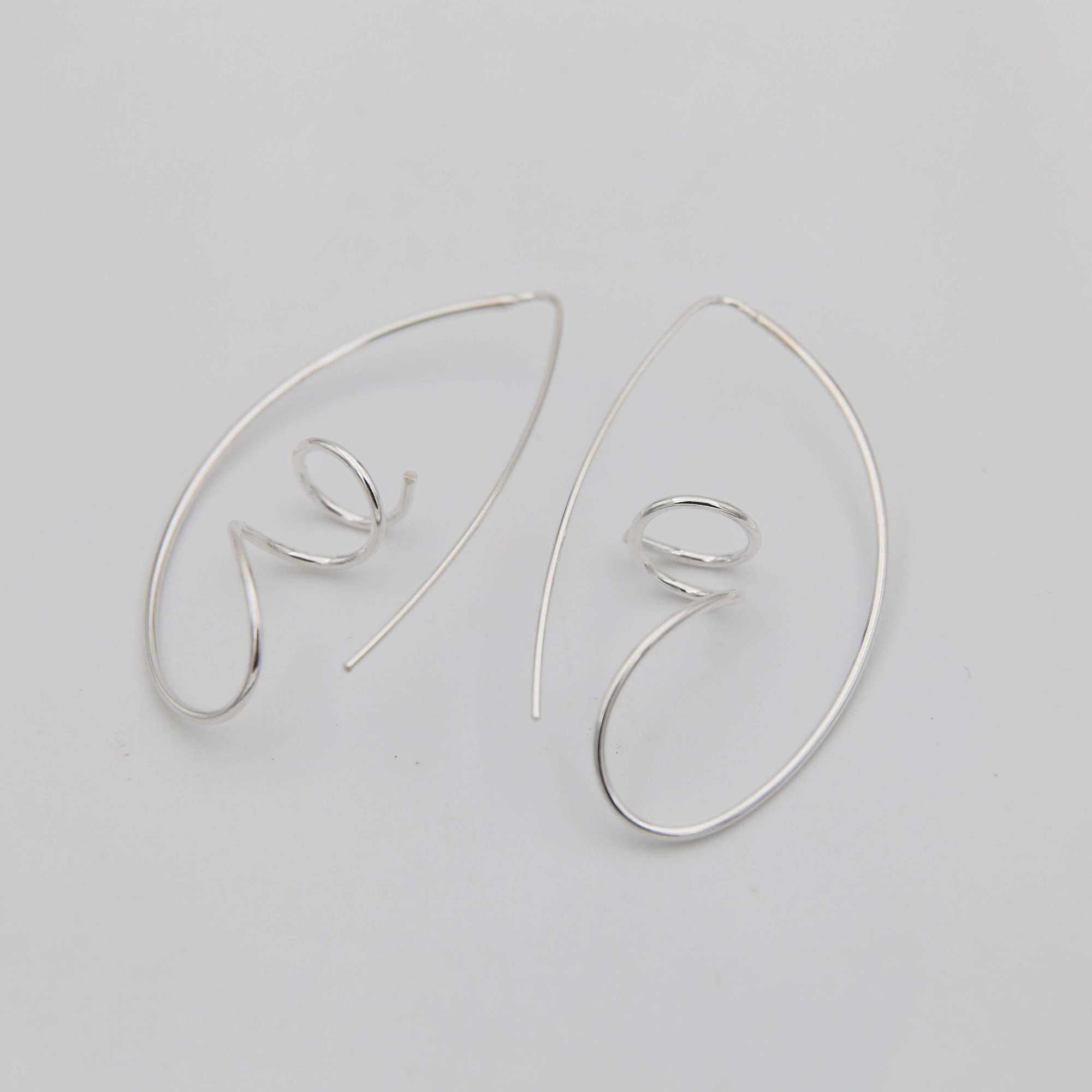 Серебряные серьги Спирали 1P397