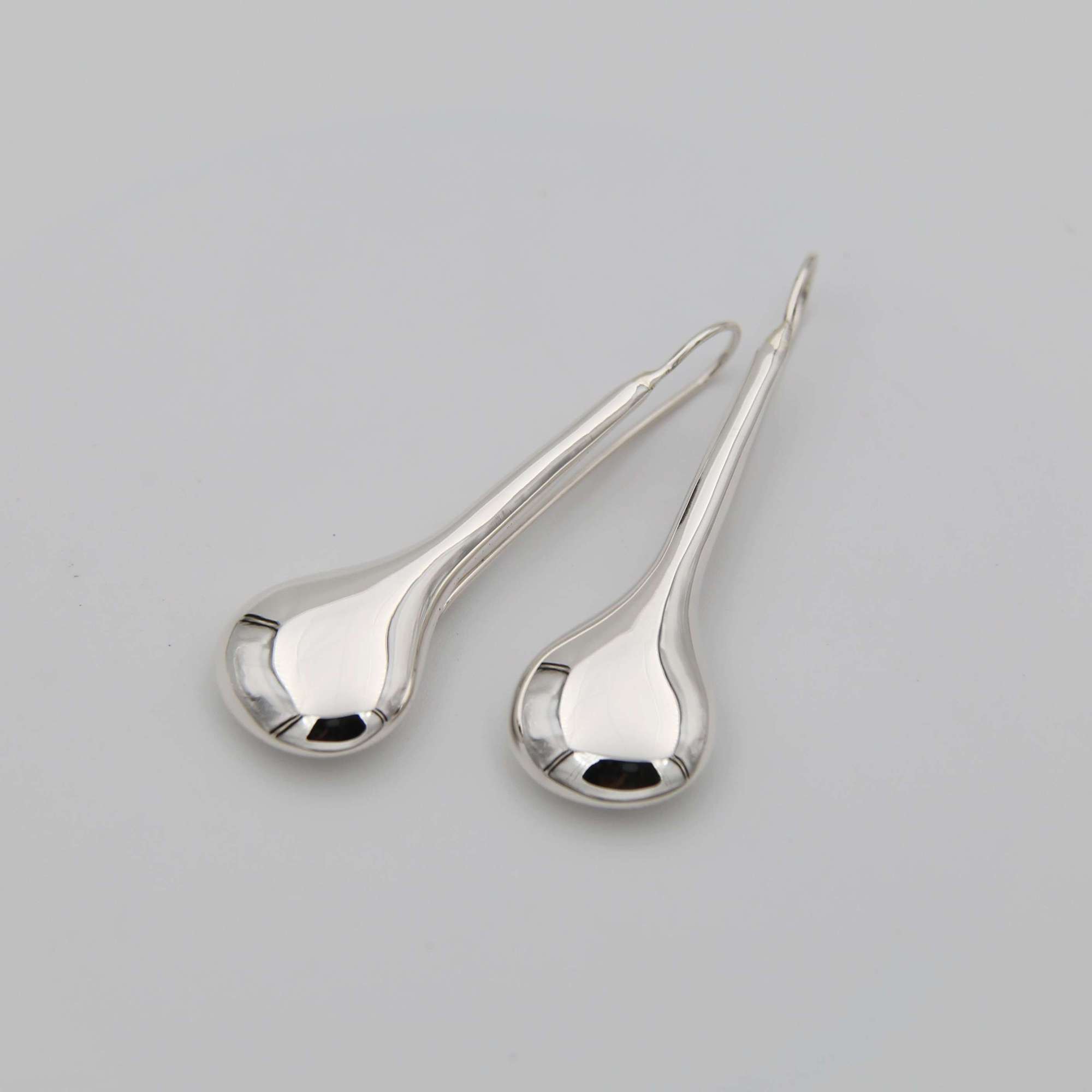 Серьги серебряные Капли большие 1P2062