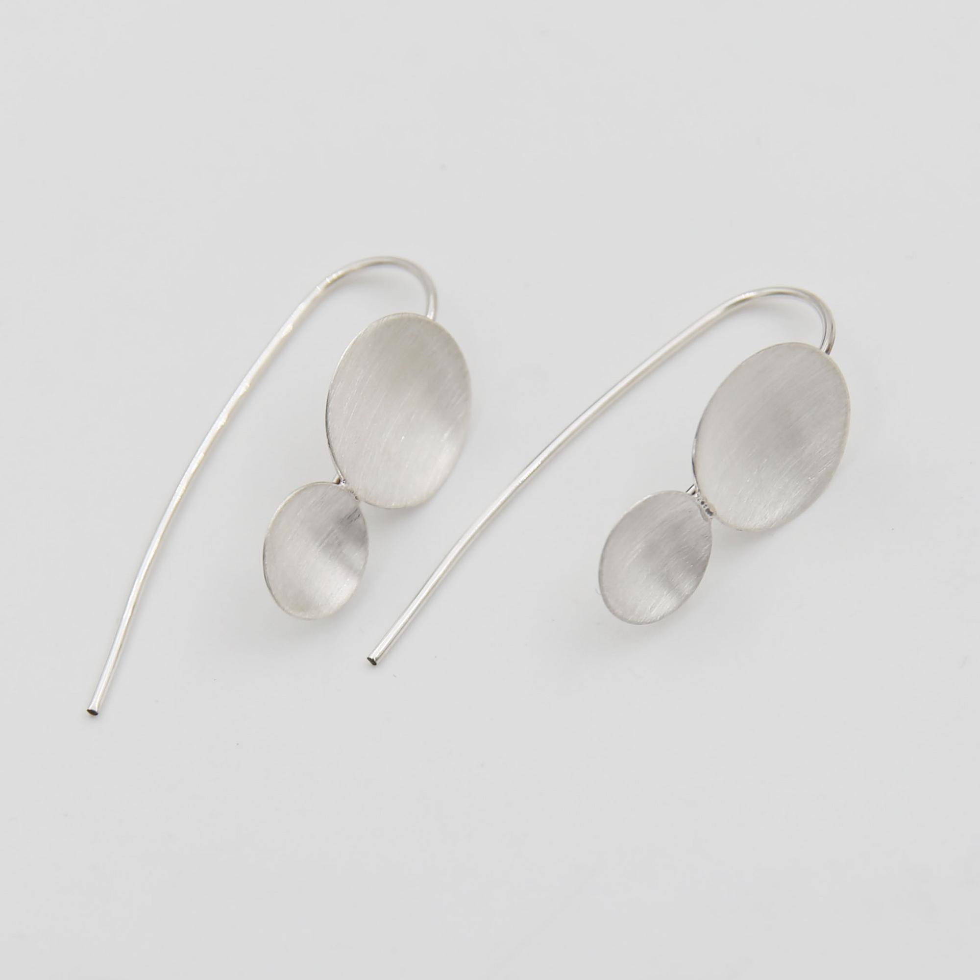 Серебряные серьги Малые матовые круги 1P146