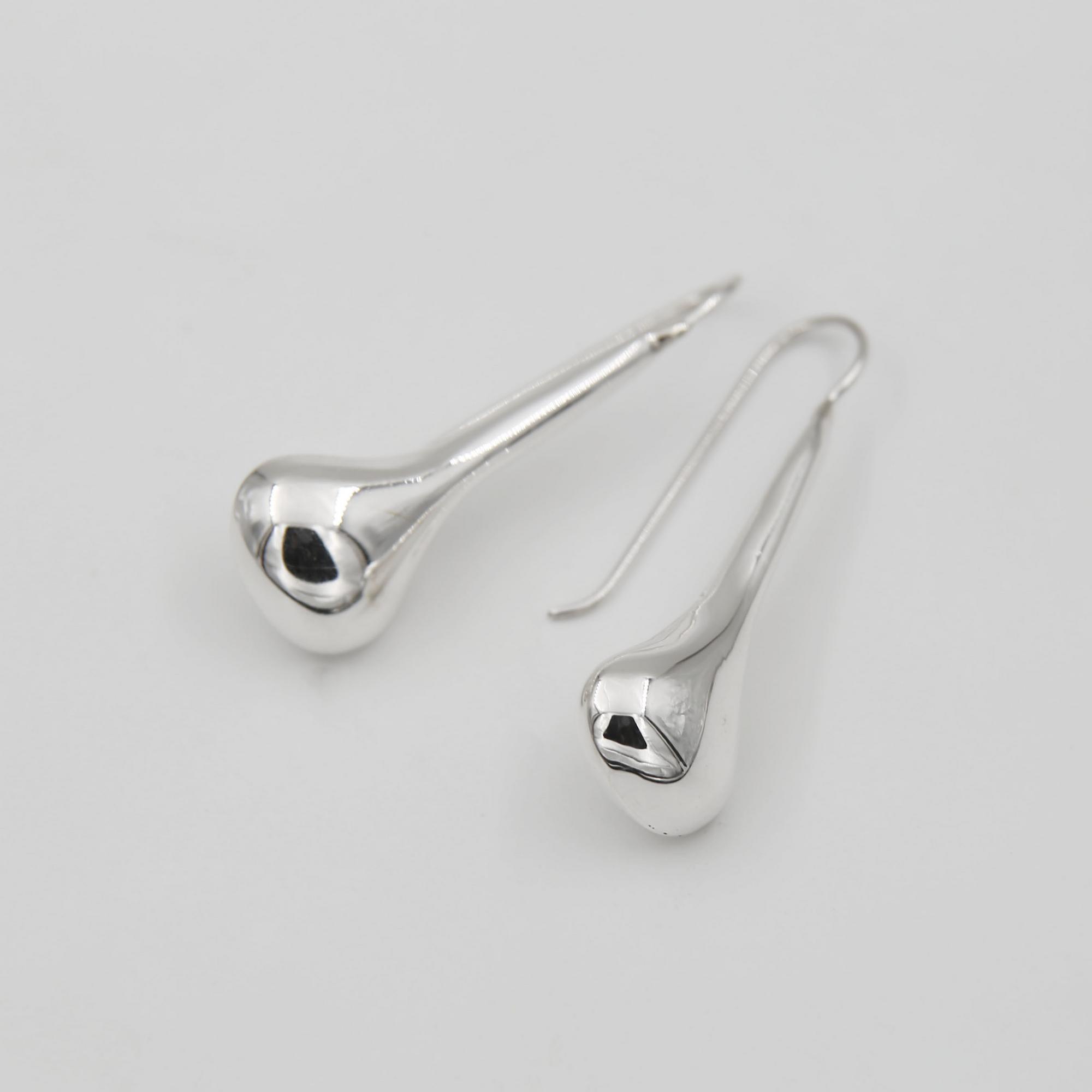 Серебряные серьги Капли средние 1P176