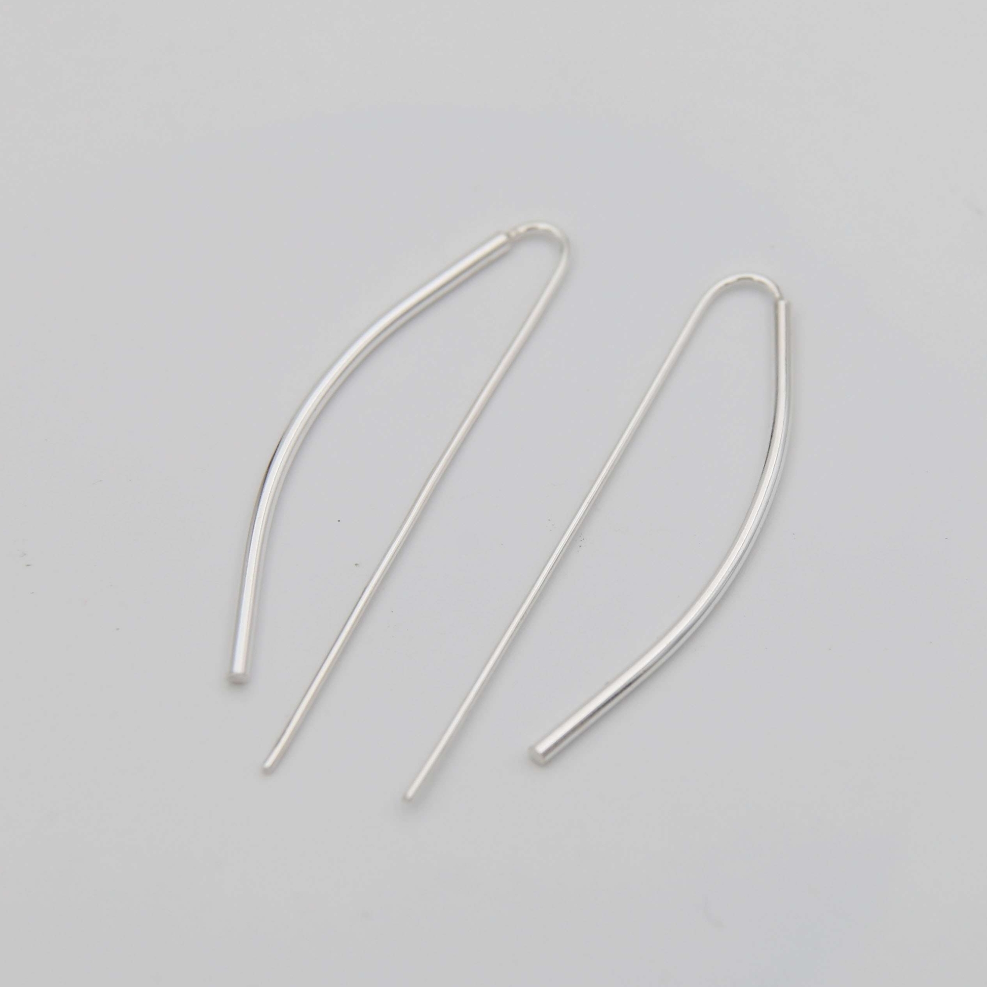 Длинные серебряные серьги 1P28