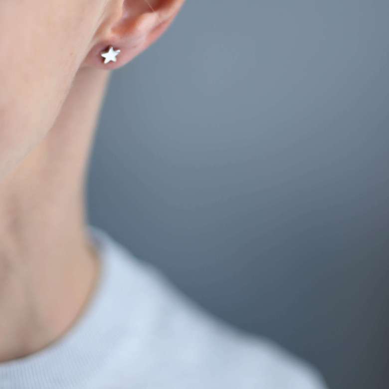 Серебряные серьги-гвоздики Звездочки 1P791