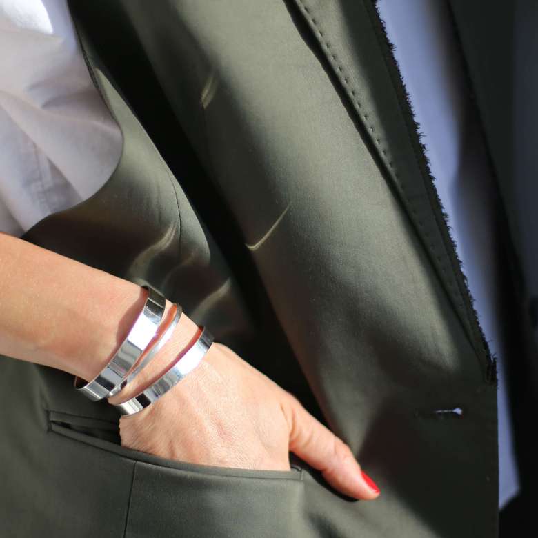 Плоский серебряный браслет 7 мм 3P81