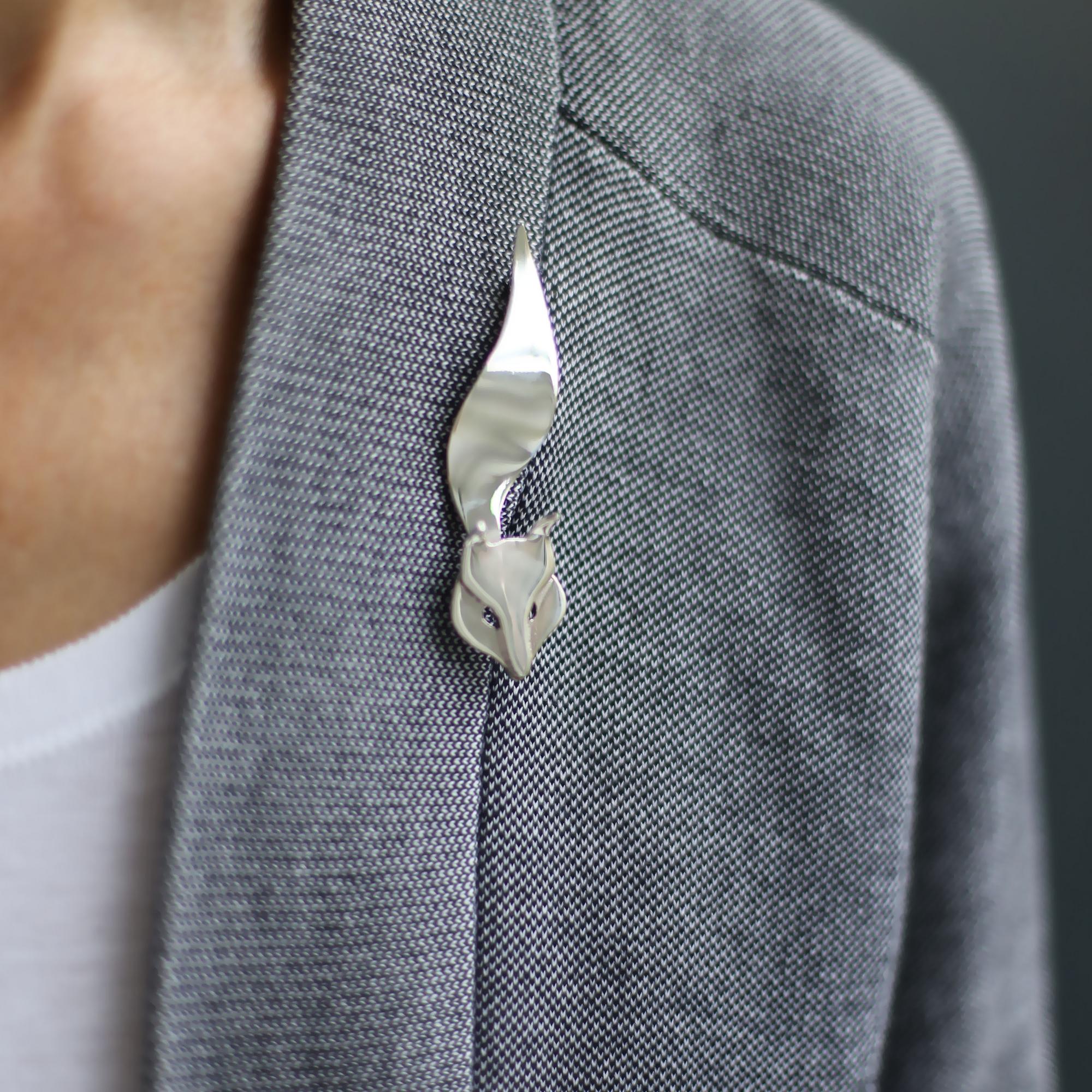 Серебряная брошь "Лисичка" 7P11