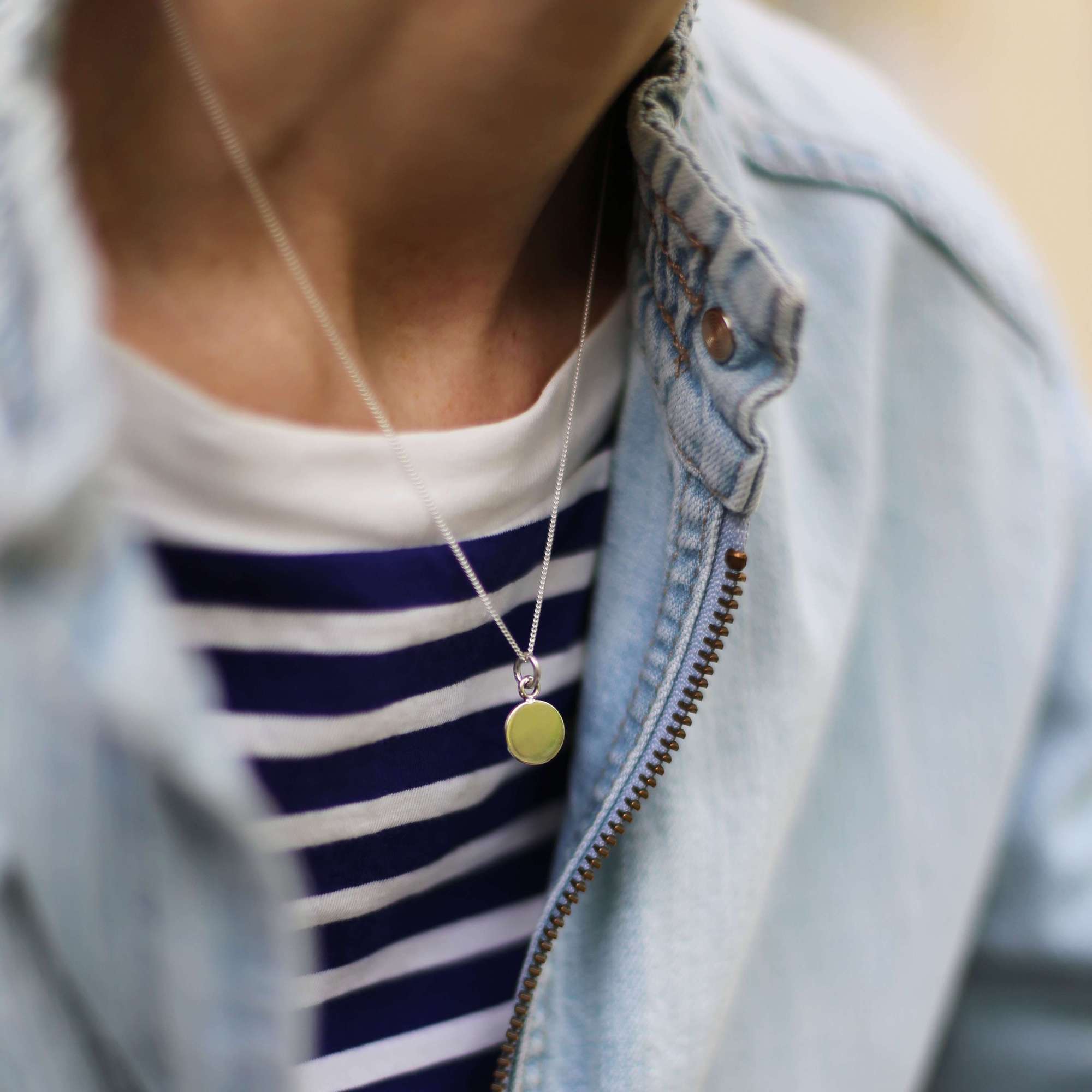 Серебряная подвеска маленький кружок 4P239