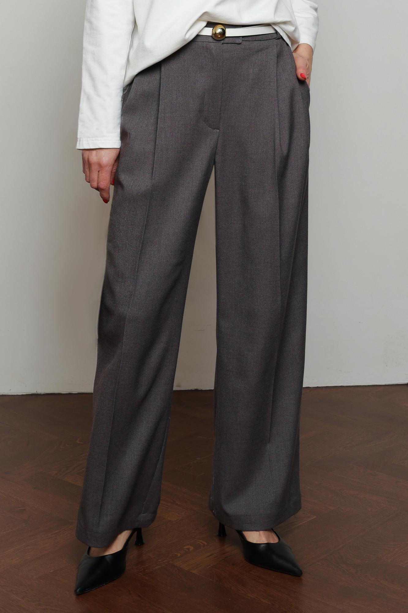 Брюки прямые, серые