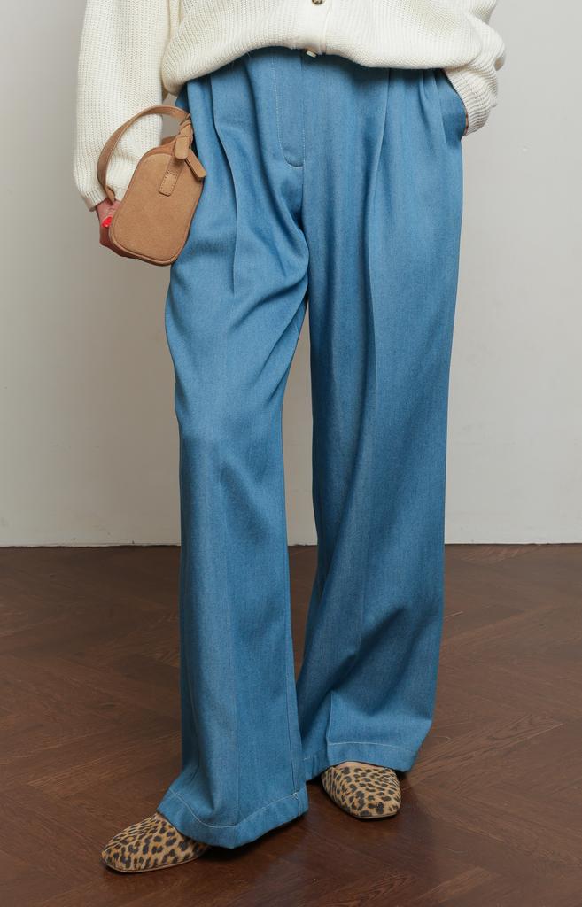 Брюки джинсовые, голубые