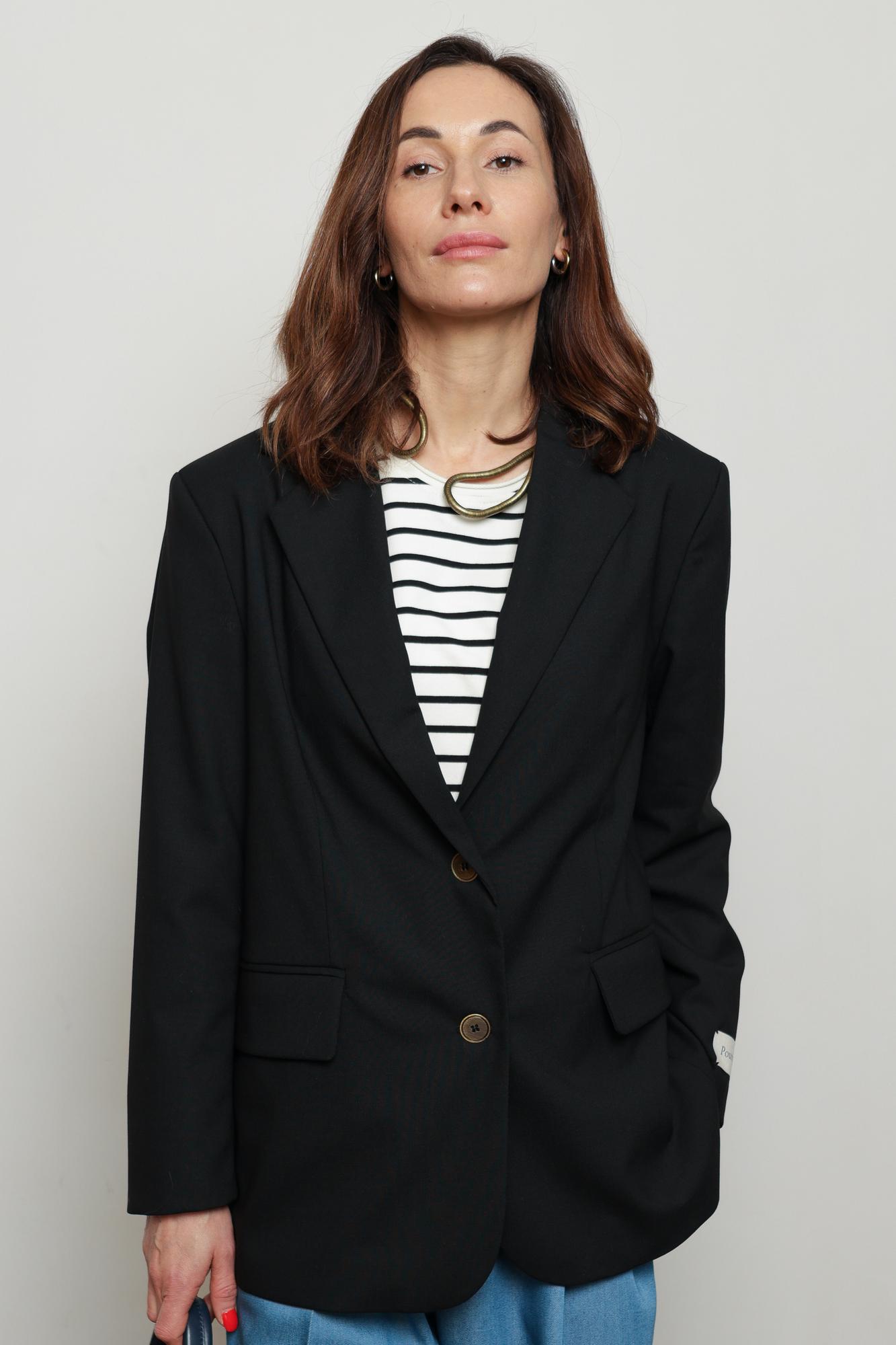 Жакет однобортный, чёрный