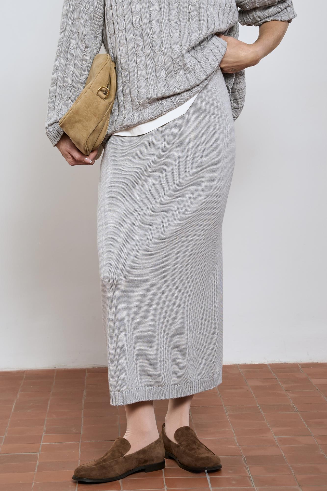 Юбка трикотажная, серая