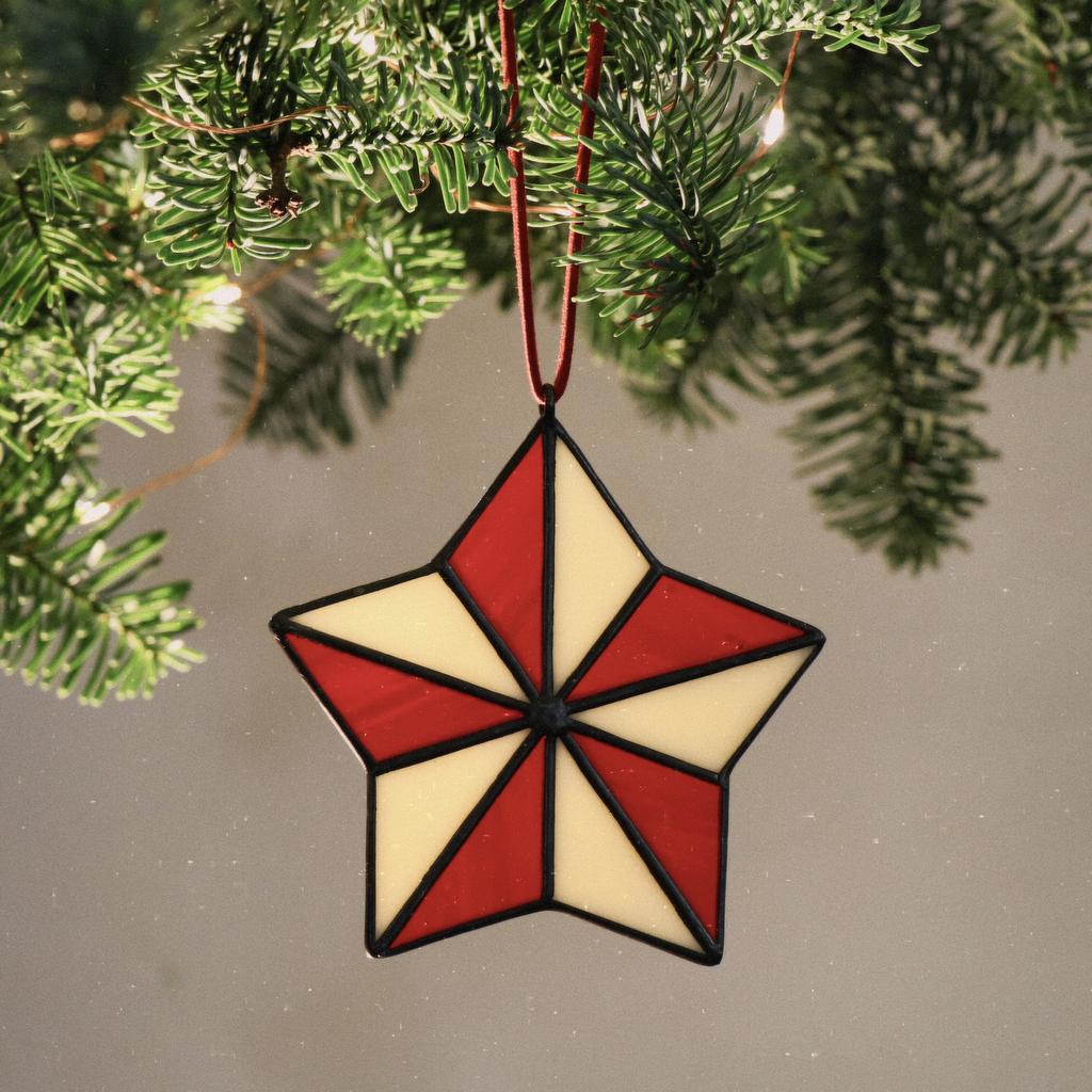 Звезда 5 красно белая