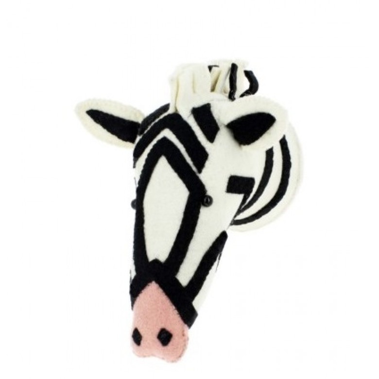 Декоративная голова "Зебра с розовым носом"