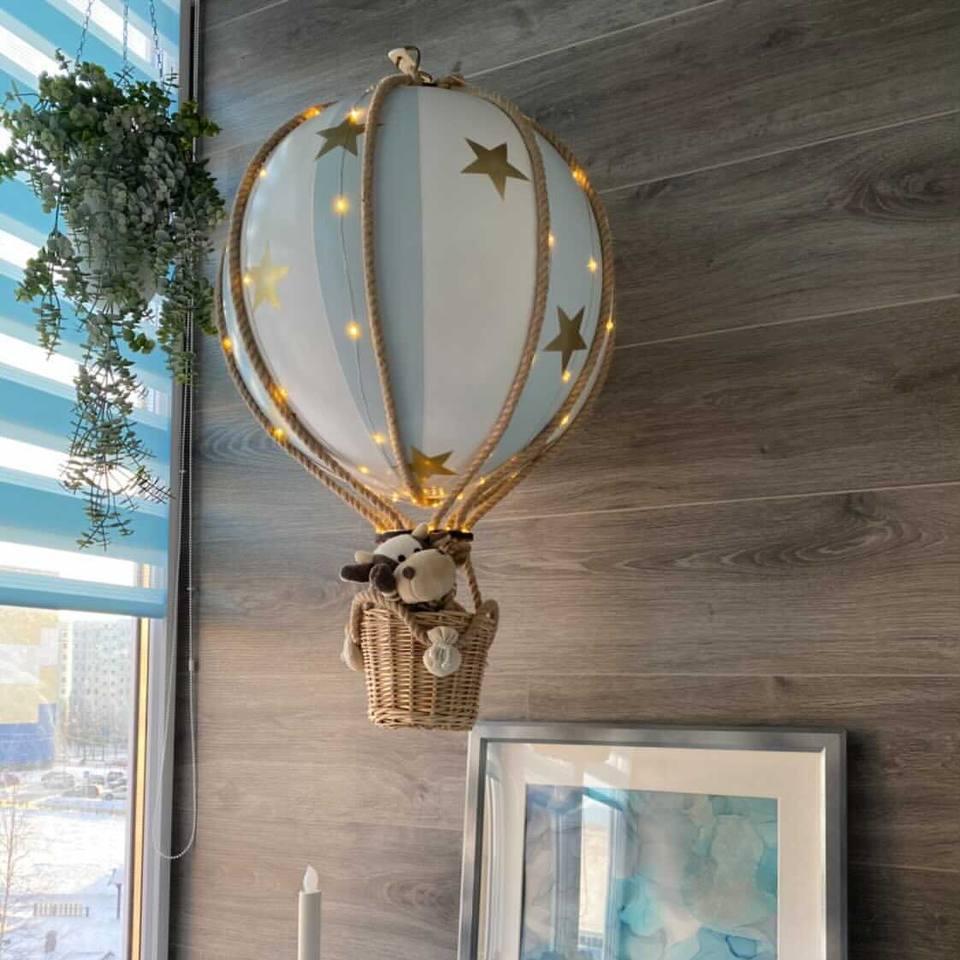 Монгольфьер голубой со звёздами