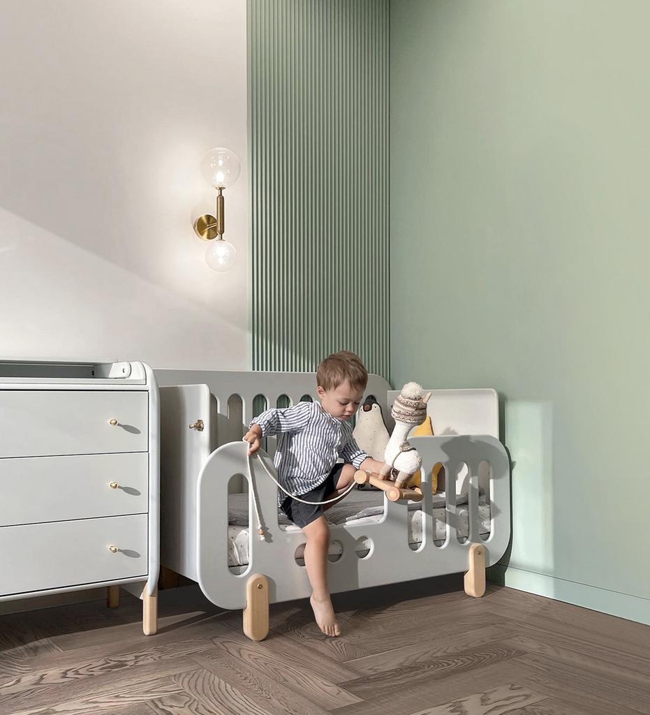 Детская кроватка "Baby Chipak - Just 2.0" серая