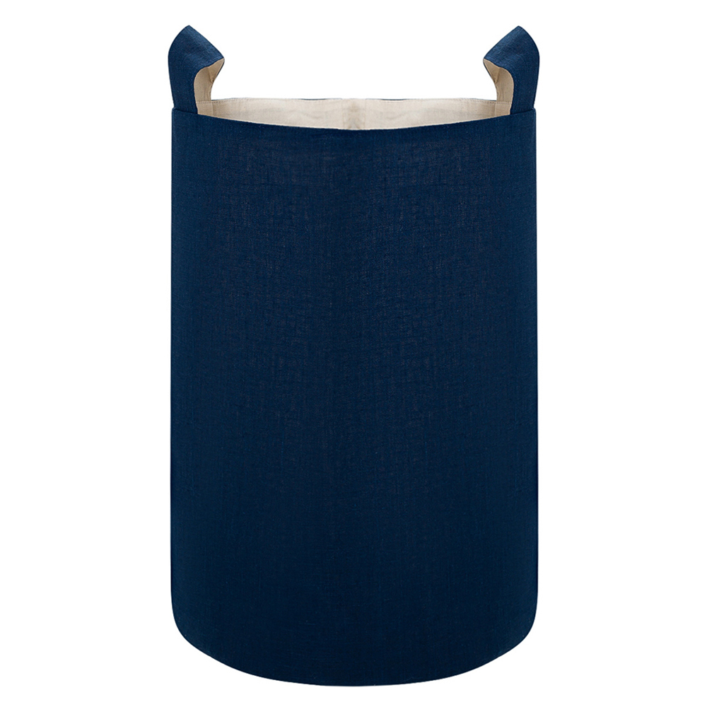 Тканевая корзина из синего льна