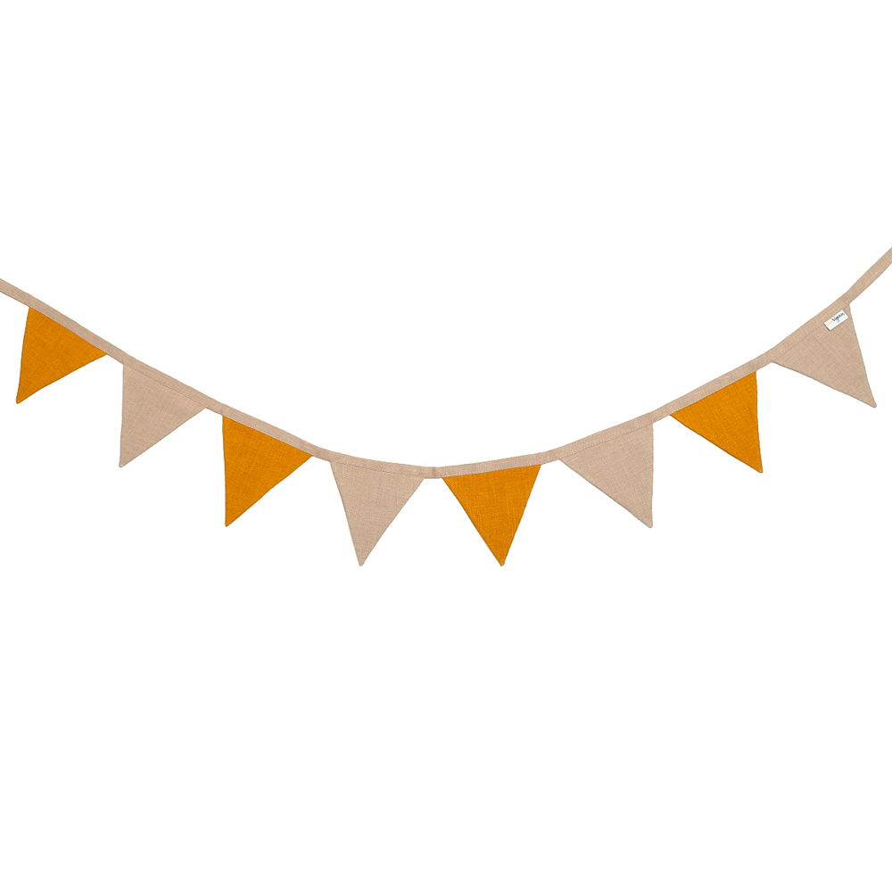 Гирлянда из флажков льняная горчица