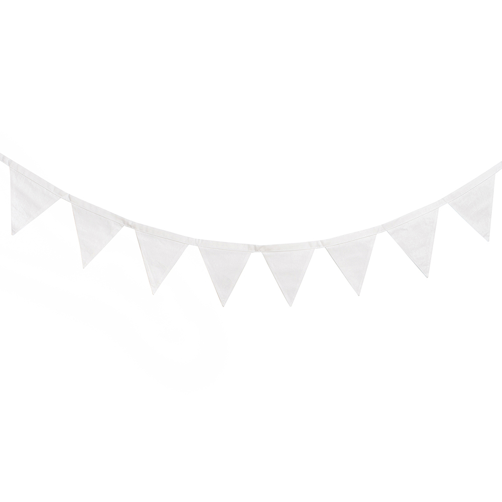 Гирлянда из флажков льняная белая