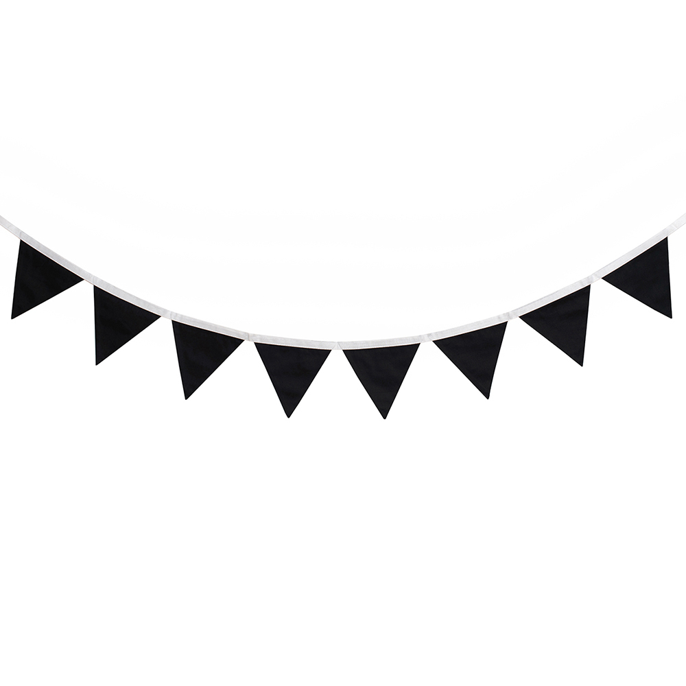 Гирлянда из флажков льняная черная