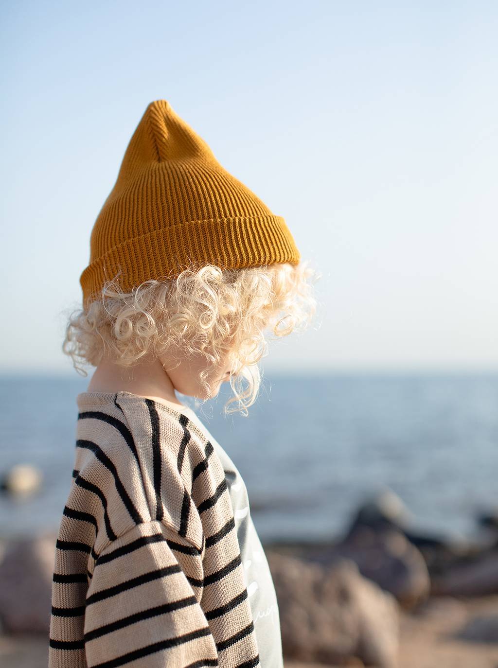 Хлопковая шапка жёлто-горчичная