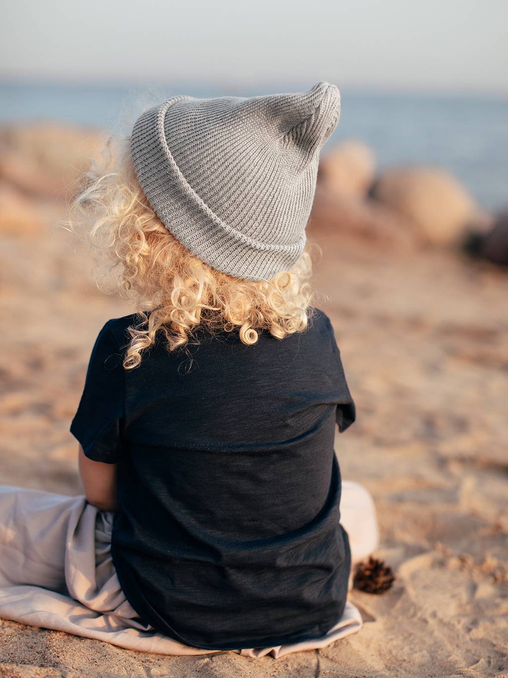 Хлопковая шапка светло-серая