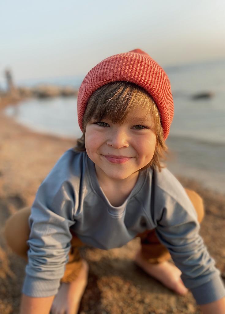 Хлопковая шапка коралловая