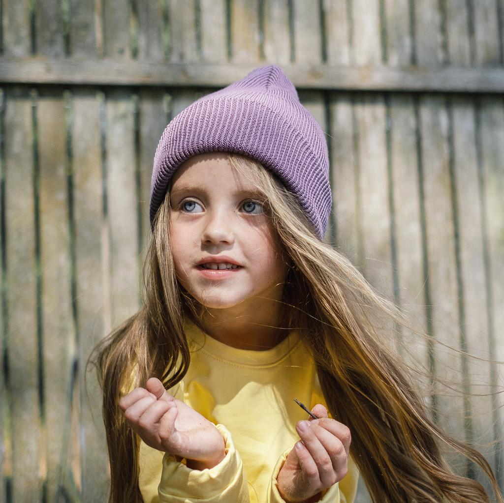 Хлопковая шапка сиреневая