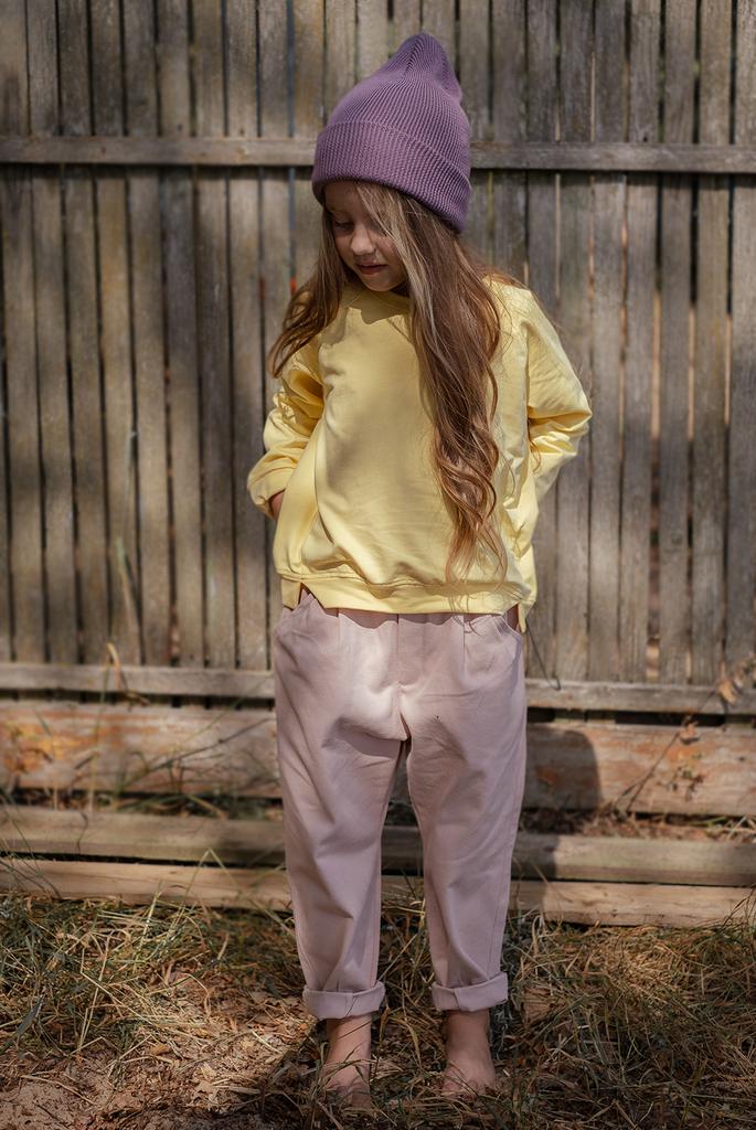 Брюки-бананы нежно-розовые