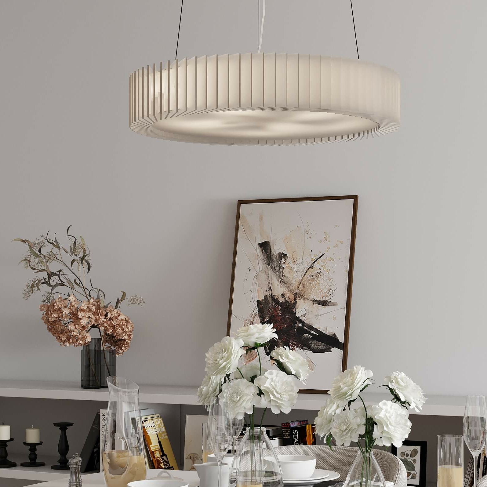 ROTOR Chandelier white acrylic