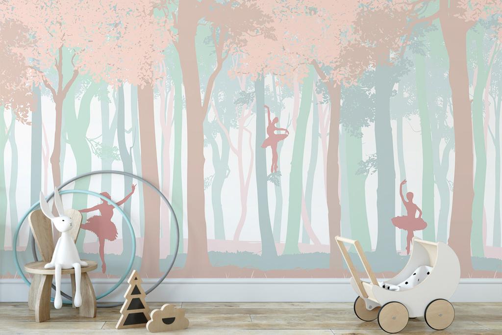Обои "Волшебный лес с балеринами"