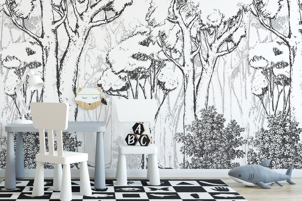 Обои "Графитовый лес"