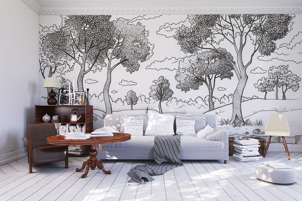 Обои "Графитовый лес - 2"