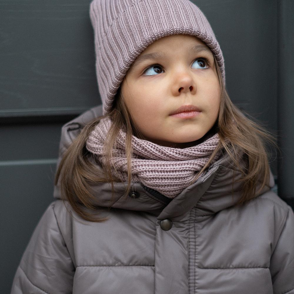 Снуд бежево-розовый