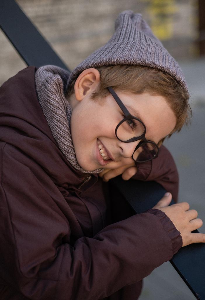 Шапка серо-коричневый меланж