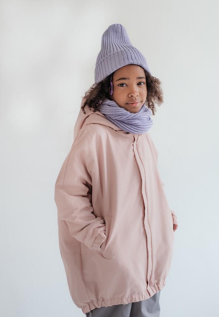 Парка детская пудровая (нежно-розовый пастельный отенок)