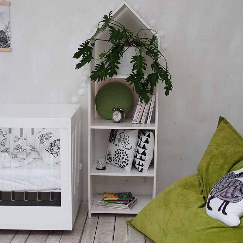 Стеллаж домик белый