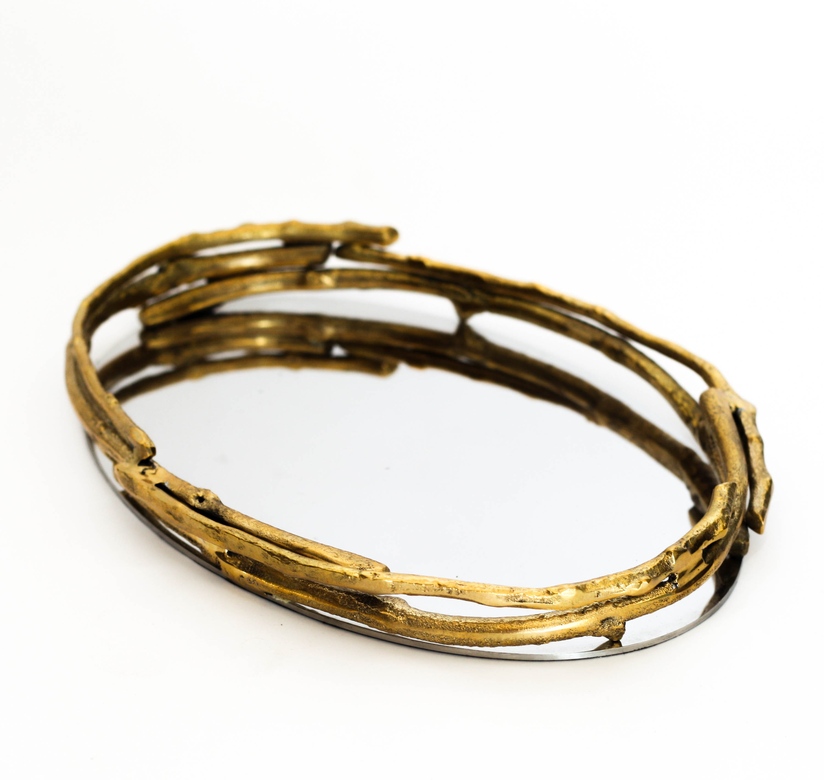 Поднос зеркальный овальный 32 см