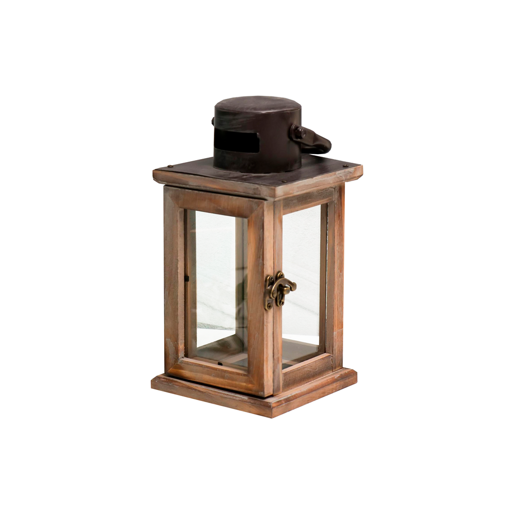 Подсвечник фонарь коричневый 23х11,5х11,5 см
