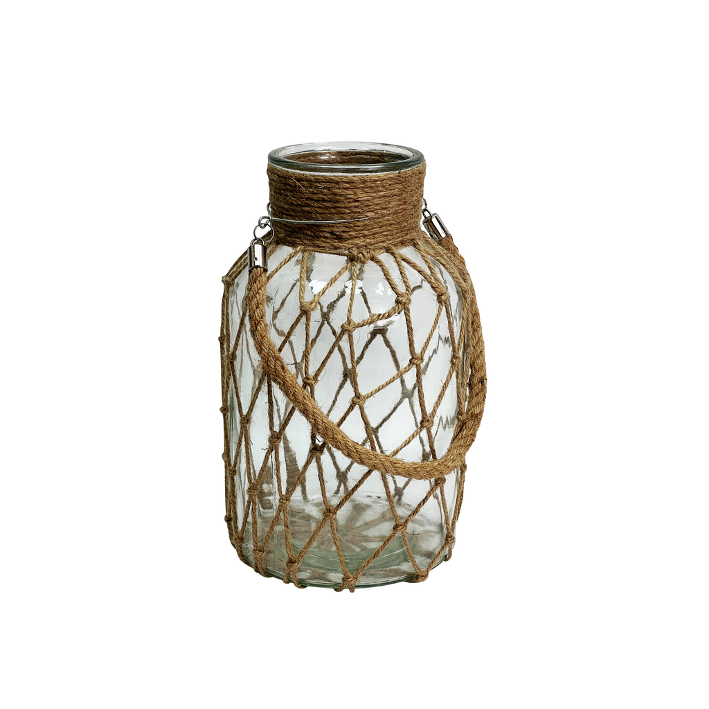 Бутыль стеклянный в сетке с ручкой 31х17х9,5 см