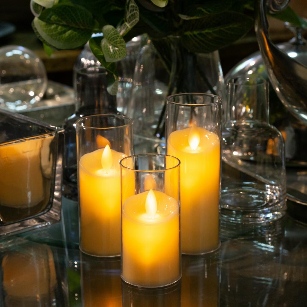 Подсвечник со светодиодной свечой в ассортименте