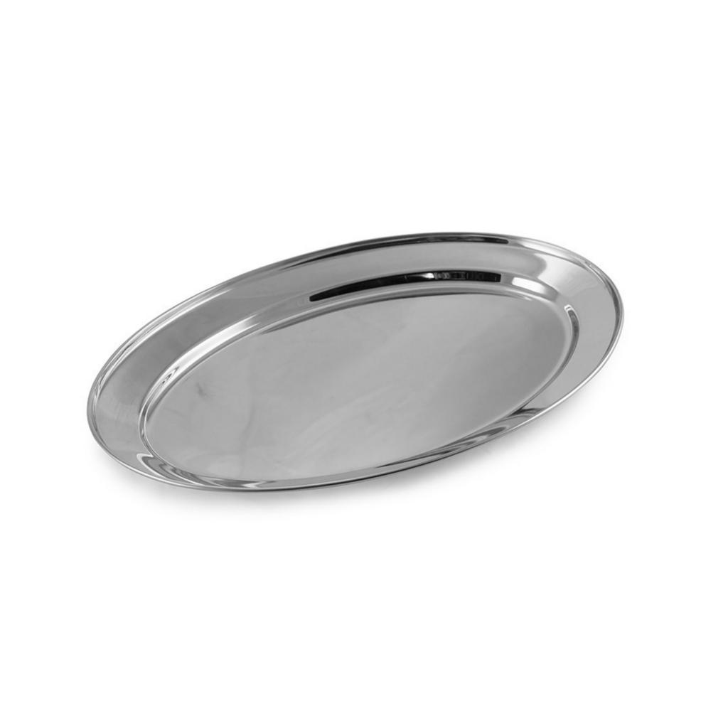 Поднос овальный серебро 35х23 см