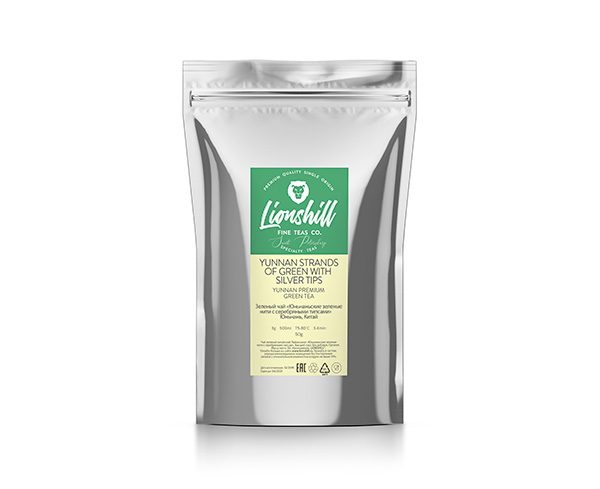Юньнаньские зеленые нити с серебряными типсами