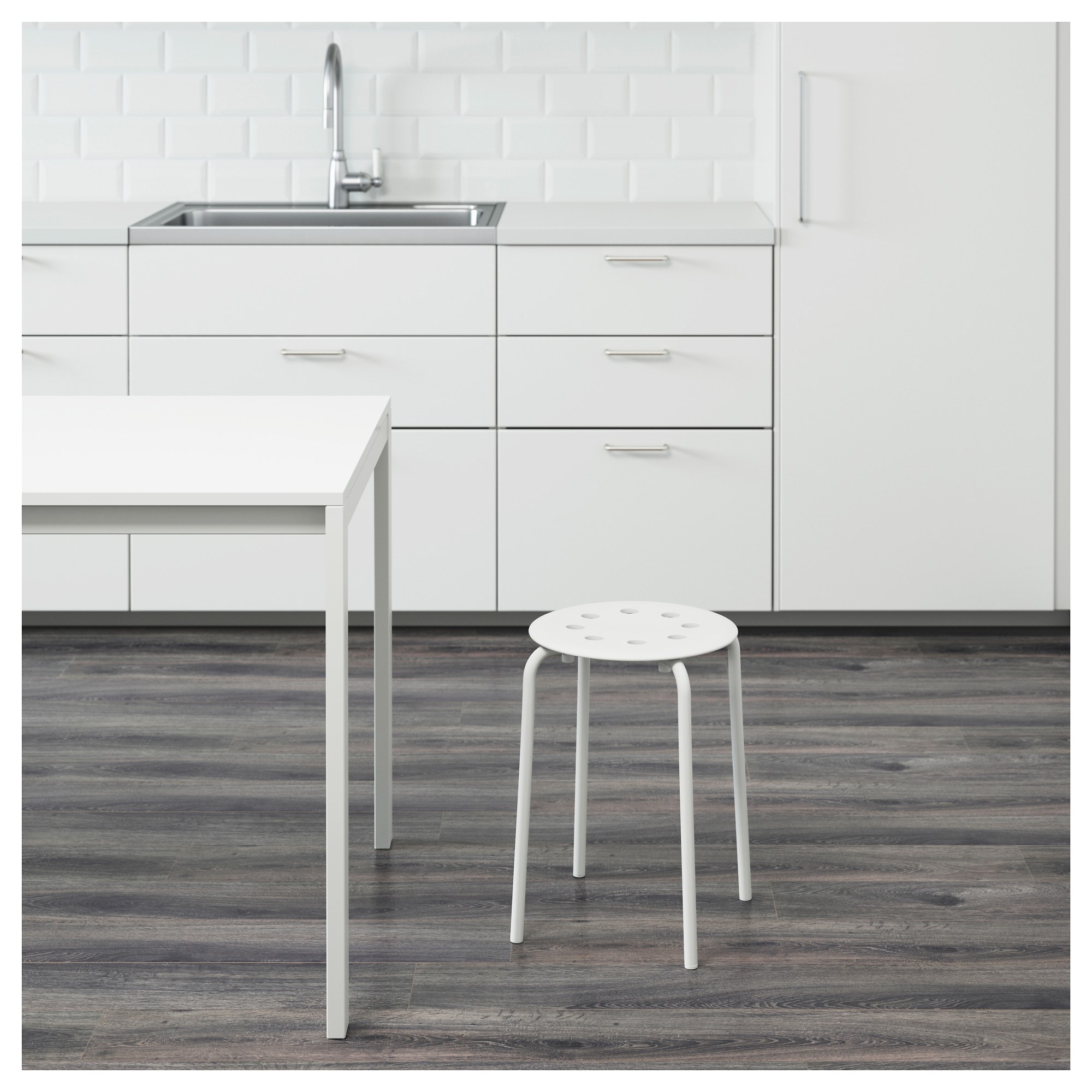 MARIUS IKEA Taburet, ağ 45 sm