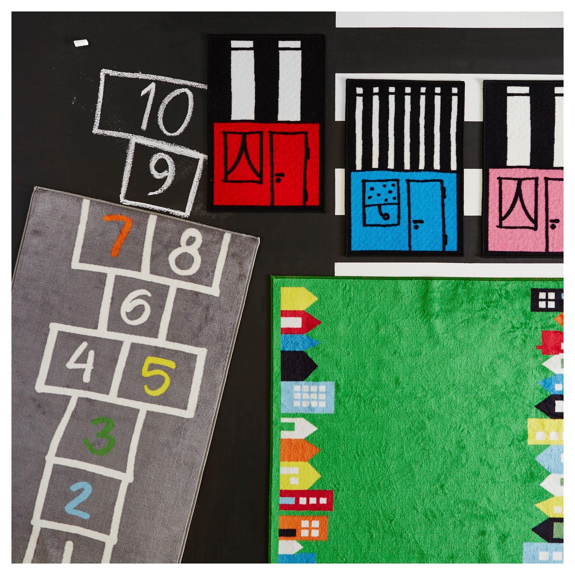 HEMMAHOS IKEA Uşaq otağı xalçası, boz, 100x160 sm