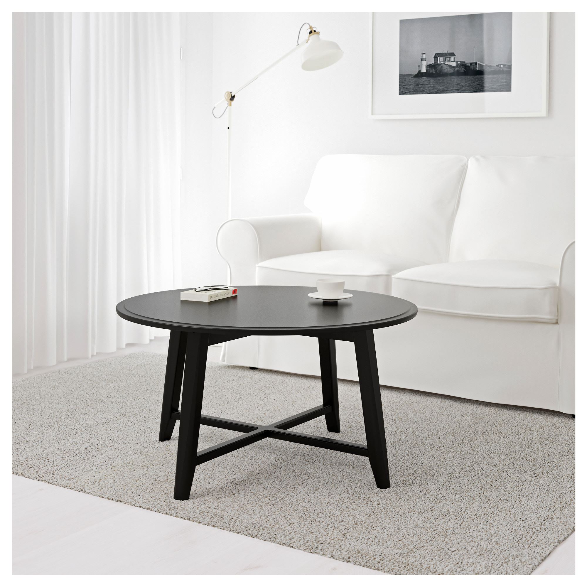 KRAGSTA IKEA Jurnal masası, qara, 90 sm